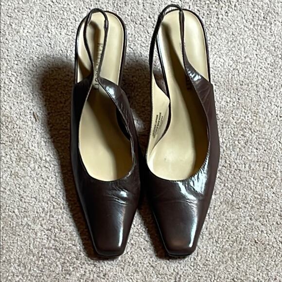 Karen Scott Elegant Brown Slingback Heels. 6.5M - Picture 4 of 4
